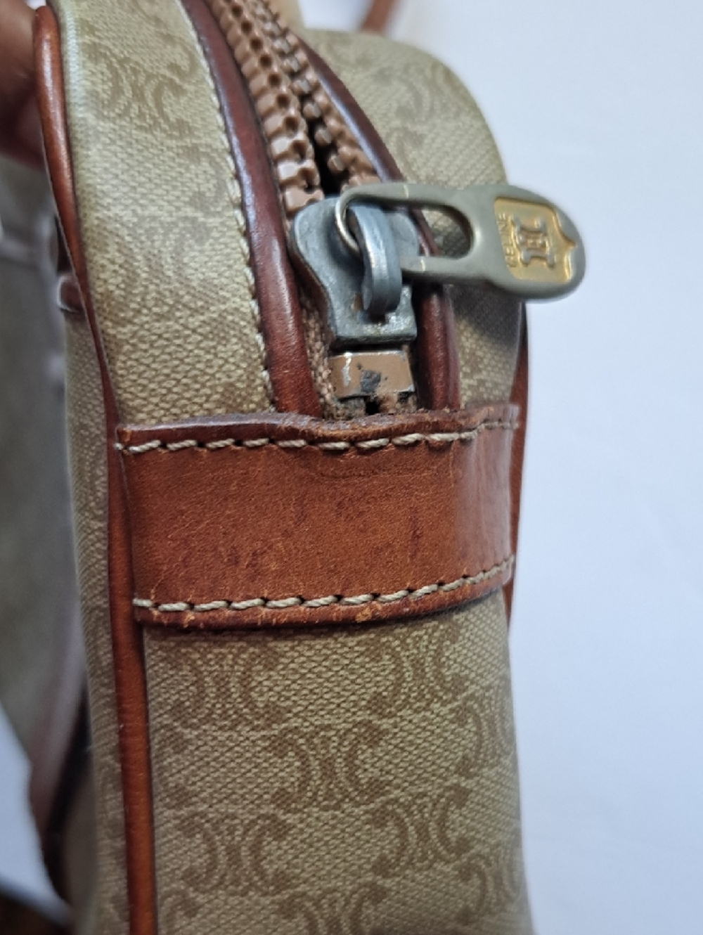 Vintage Celine Beige and Brown Crossbody Bag - Picture 5 of 12